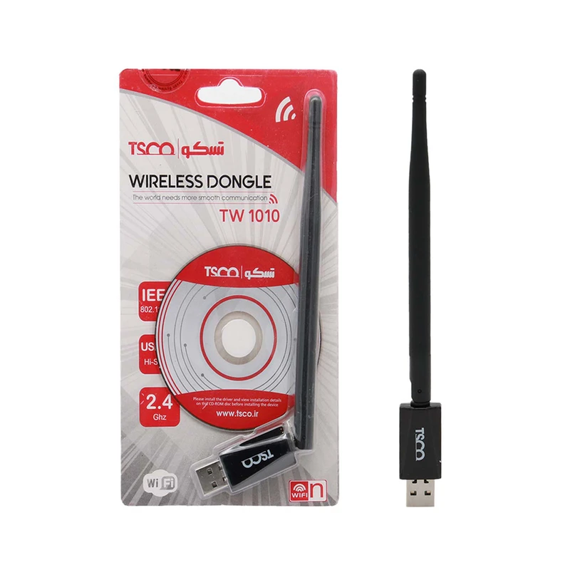 دانگل WiFi بی‌سیم تسکو مدل TW 1010 با آنتن خارجی