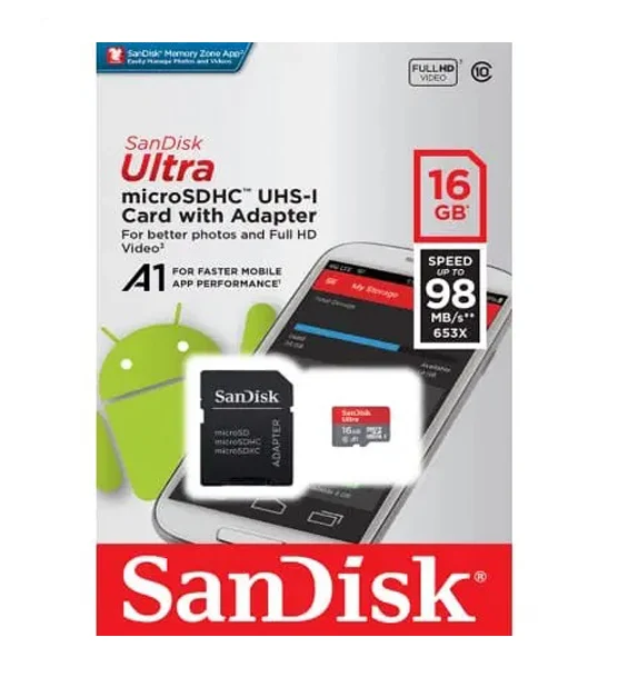 کارت حافظه ۱۶GB SanDisk Ultra microSDHC
