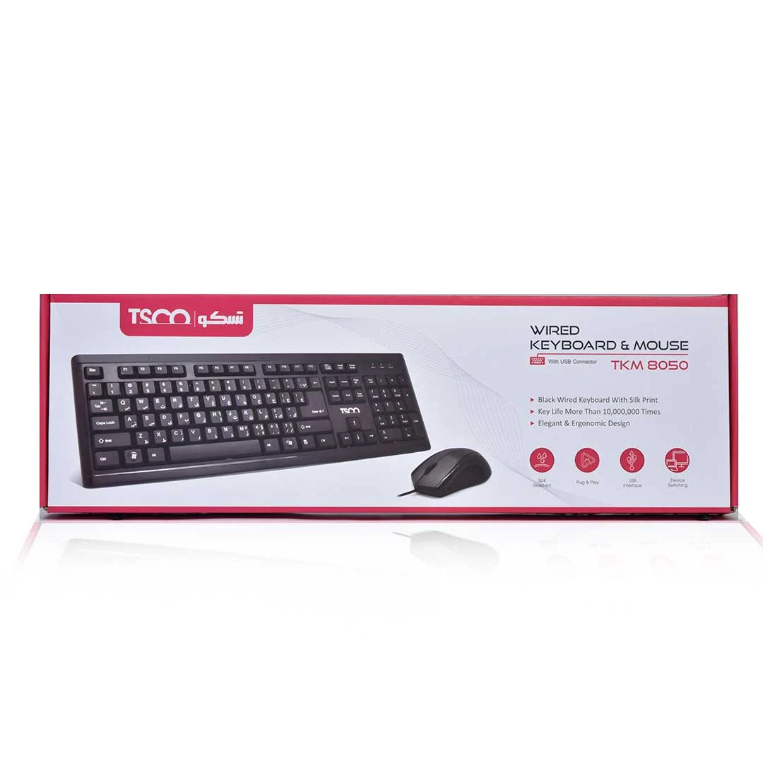 ست کیبورد و ماوس سیمی تسکو مدل TKM 8050