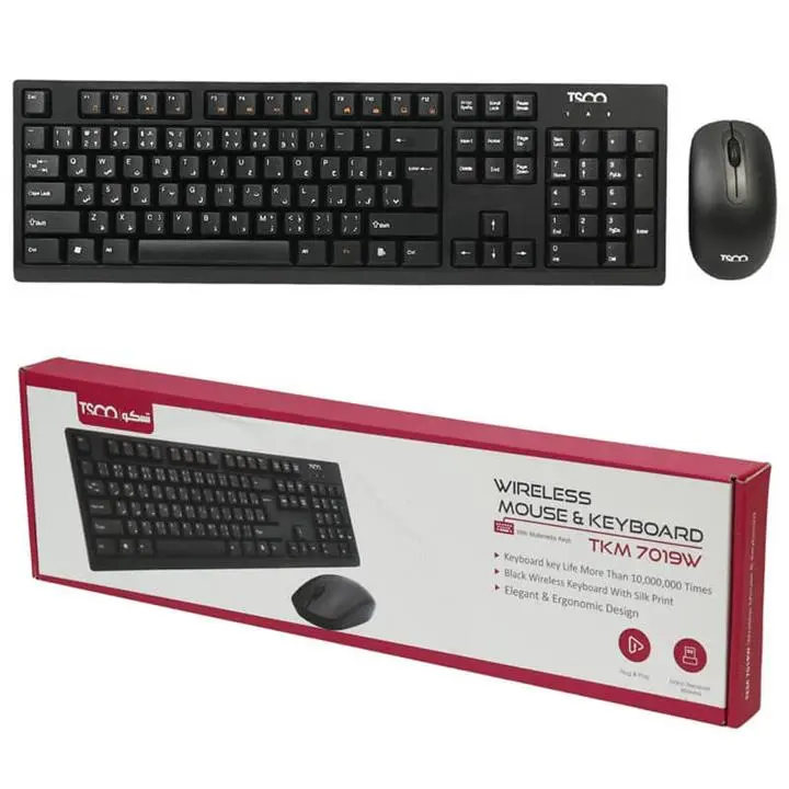 ست کیبورد و ماوس بی‌سیم تسکو مدل TKM 7019W