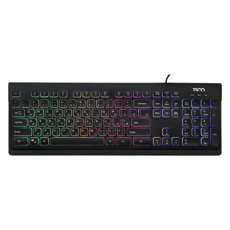 کیبورد گیمینگ تسکو مدل TK 8031 با نورپردازی RGB